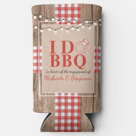 Enfriador De Latas Slim Rústico I Do BBQ Engagement Party Couples Shower