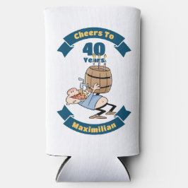 Enfriador De Latas Slim Saludos A 40 Años Funny Beer Birthday Personalizad