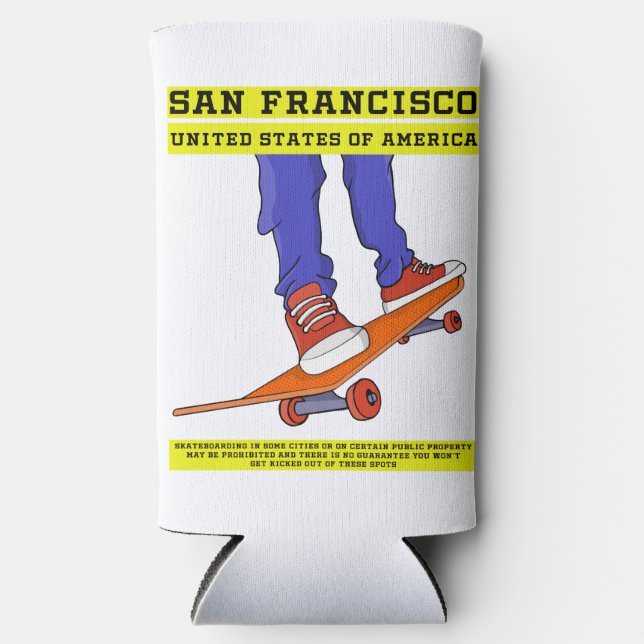 Enfriador De Latas Slim San Francisco, USA Skate (Anverso)