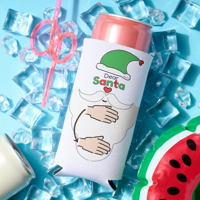 Enfriador De Latas Slim Santa Claus in American Sign Language (Verano in situ)