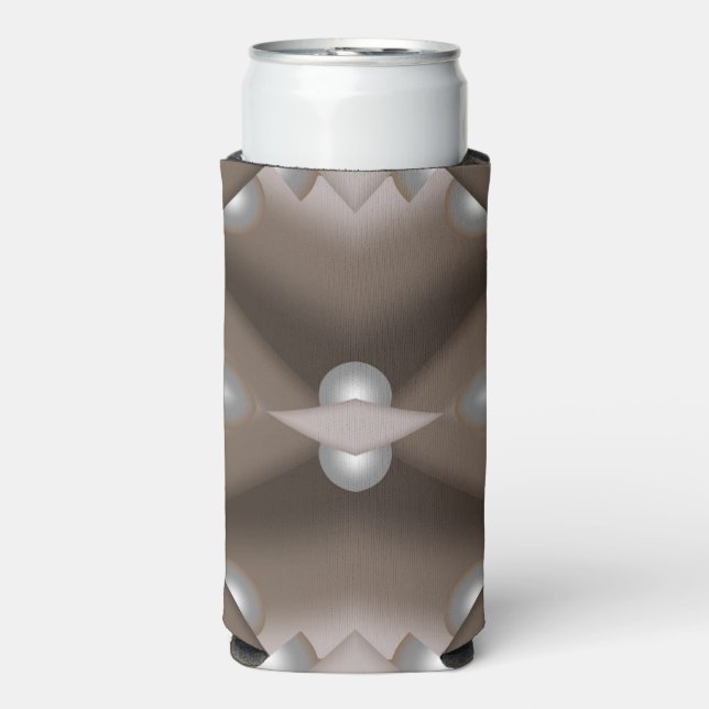 Enfriador De Latas Slim Sawtooth Edged Concentrated Earth Tone Ombre Art (Frente Agua con Gas)