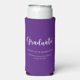 Enfriador De Latas Slim Script Casual Simple Graduation Party