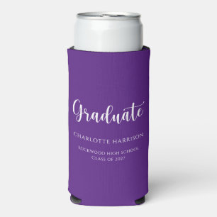 Enfriador De Latas Slim Script Casual Simple Graduation Party