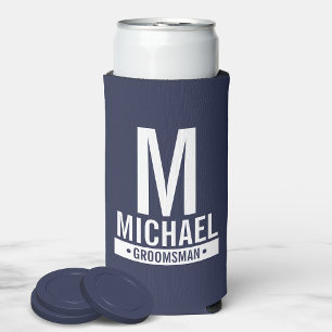Enfriador De Latas Slim Seltzer personalizado con monograma y nombre del p