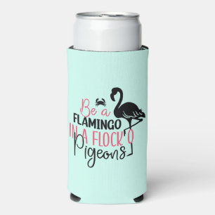 Enfriador De Latas Slim Ser un Flamenco en una Bandada de Palomas