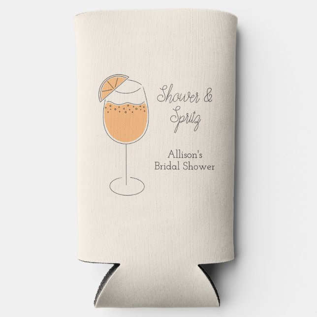 Enfriador De Latas Slim Shower and Spritz Bubbly Cocktail Bridal Shower (Anverso)