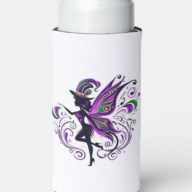 Enfriador De Latas Slim Silueta de hadas de Mardi Gras (Subido por el creador)