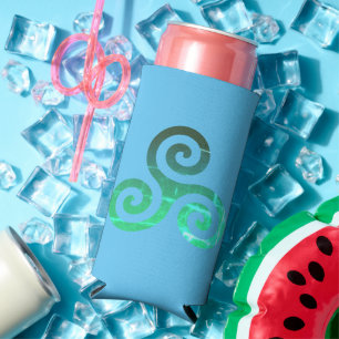 Enfriador De Latas Slim Símbolo celta de la época de Emerald Triskele