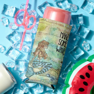 Enfriador De Latas Slim Sirena Hermosa Haz Olas