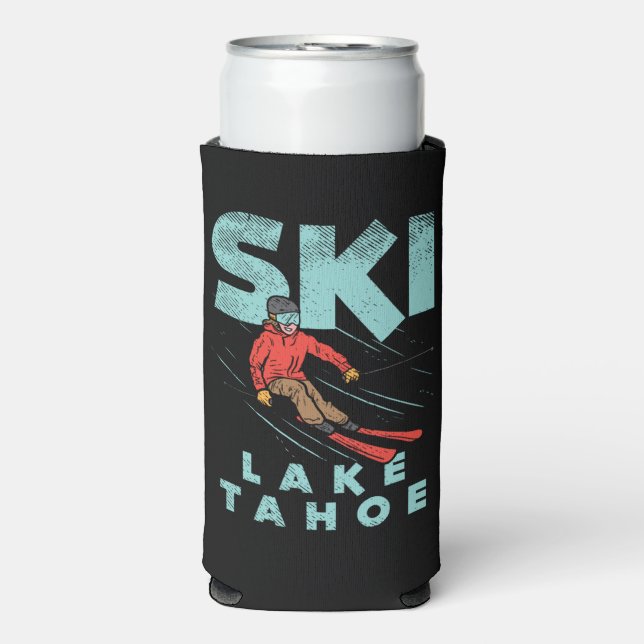 Enfriador De Latas Slim Ski Lake Tahoe (Frente Agua con Gas)
