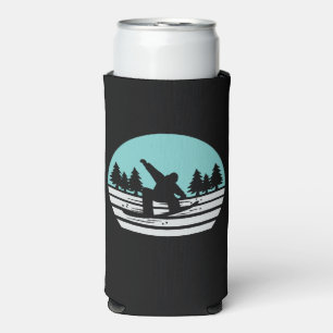 Enfriador De Latas Slim Snowboarding Retro Vintage
