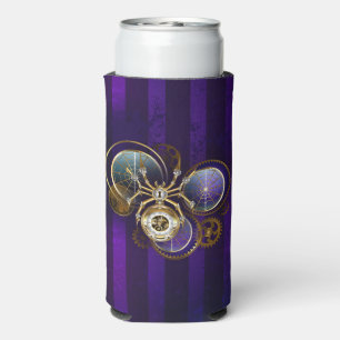 Enfriador De Latas Slim Spider Steampunk sobre fondo morado
