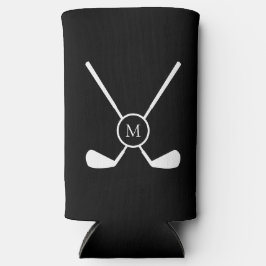 Enfriador De Latas Slim Sporty Golf Clubs Illustration Custom Monogram