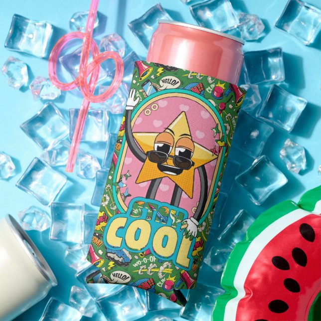 Enfriador De Latas Slim Stay Cool Retro Pop Art Can Cooler (Verano in situ)