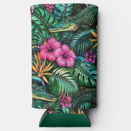 Enfriador De Latas Slim Sueños de Jungla de Cocodrilos Patrón Superficie T