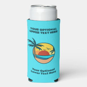 Enfriador De Latas Slim Sunset de playa tropical