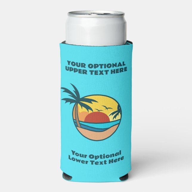 Enfriador De Latas Slim Sunset de playa tropical (Frente Agua con Gas)