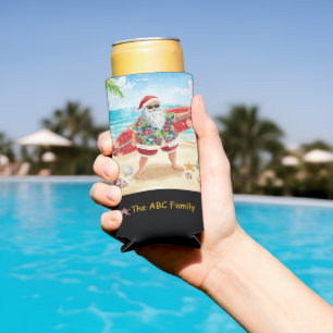 Enfriador De Latas Slim Surfing Santa Navidad en Julio Costera 