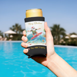 Enfriador De Latas Slim Surfing Santa Navidad en Julio Costera 
