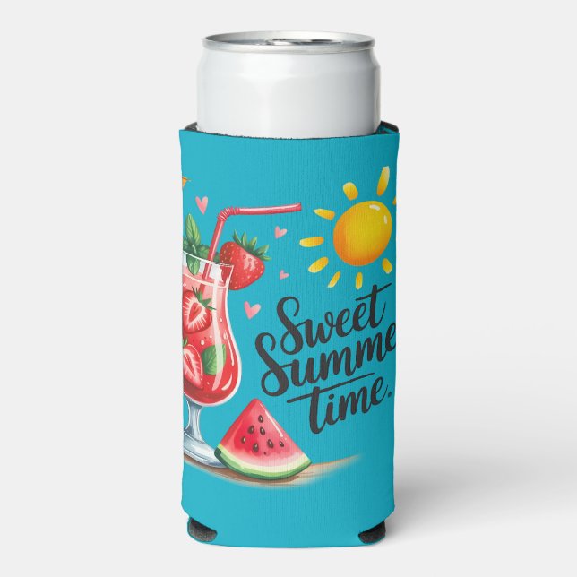 Enfriador De Latas Slim Sweat Summertime  (Frente Agua con Gas)