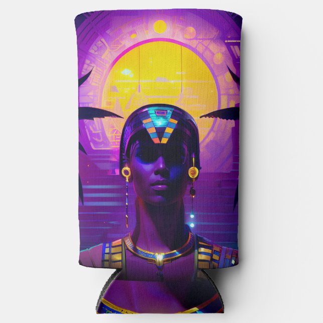 Enfriador De Latas Slim Synthwave Pharaoh (Anverso)