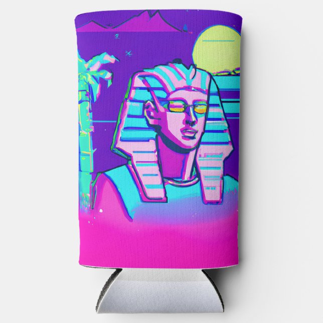Enfriador De Latas Slim Synthwave Pharaoh (Anverso)