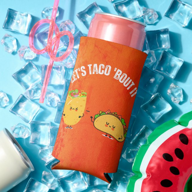 Enfriador De Latas Slim Taco 'Bout It - Pun mexicano (Verano in situ)