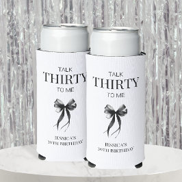 Enfriador De Latas Slim Talk Thirty to Me Sencillo Negro Minimalista