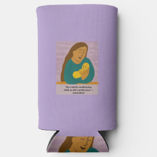 Enfriador De Latas Slim Tarjeta postal de la madre y el bebé que consuela 