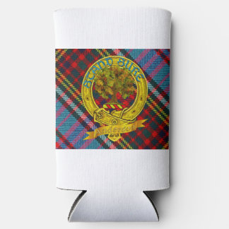 Enfriador De Latas Slim Tartan Anderson y emblema de clan