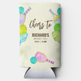 Enfriador De Latas Slim Tema acuarela Fiesta de cumpleaños con luz de futb