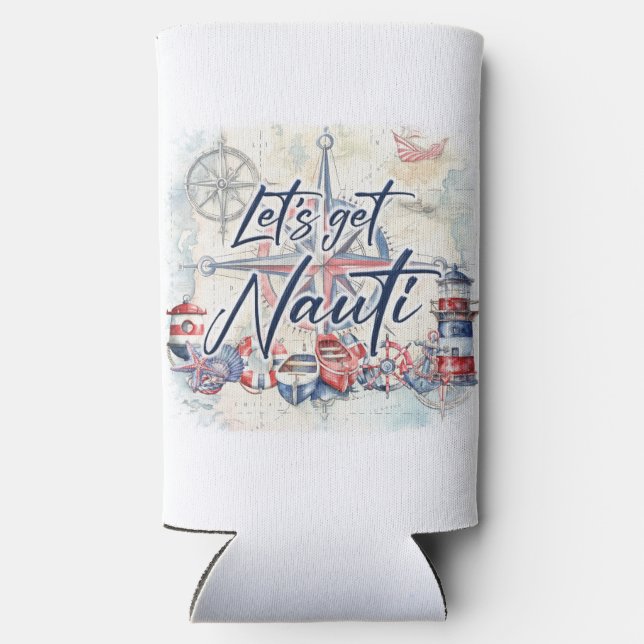 Enfriador De Latas Slim Tema náutico (Reverso )