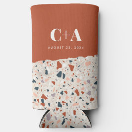 Enfriador De Latas Slim Terrazzo Slab Boda Guest Skinny