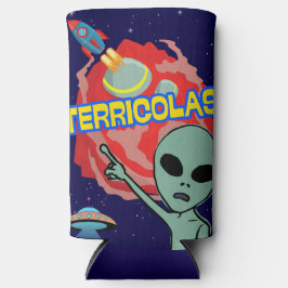 Enfriador De Latas Slim terricolas - susto alienígena de humanos