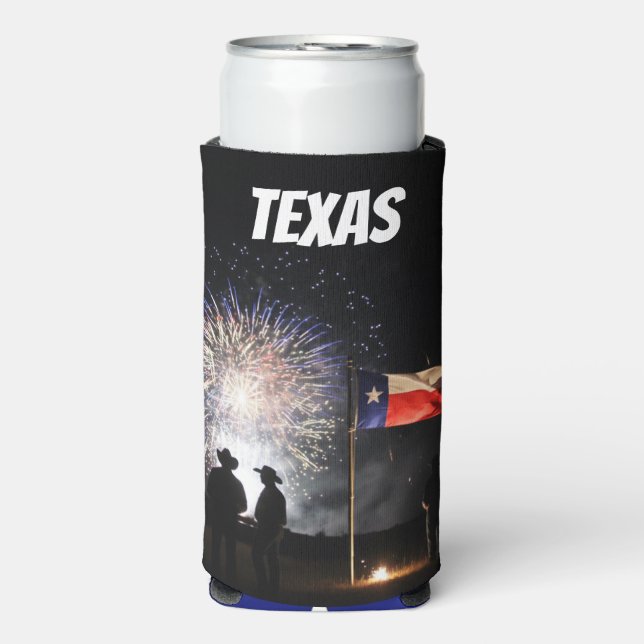 Enfriador De Latas Slim Texas Cowboy Can Cooler (Frente Agua con Gas)