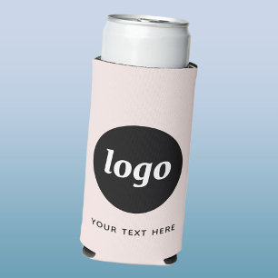 Enfriador De Latas Slim Texto de logotipo simple Negocios Promocional Rubo