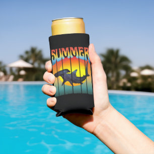 ENFRIADOR DE LATAS SLIM TIBURÓN MARTILLO VERANO ATARDECER