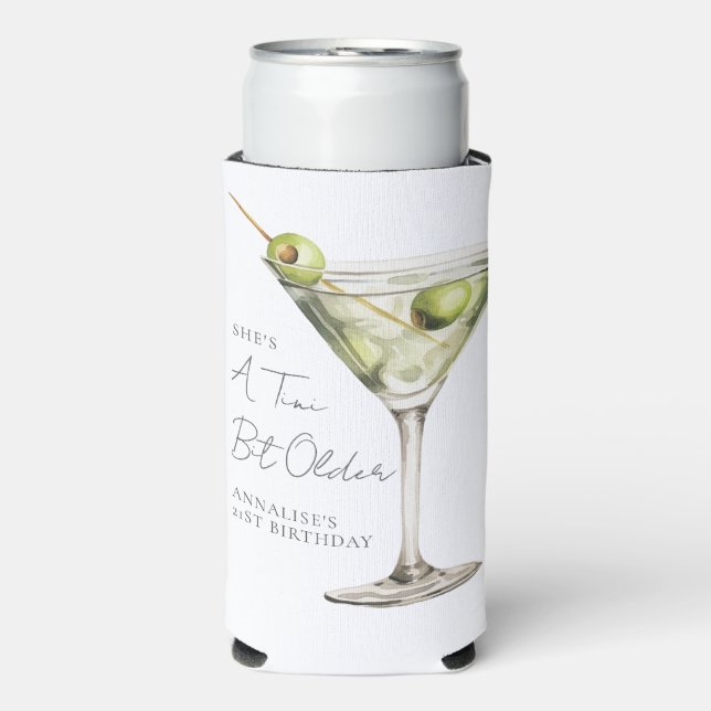 Enfriador De Latas Slim Tini Bit Older Martini Birthday Party (Frente Agua con Gas)