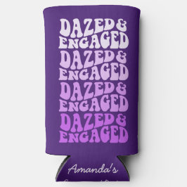 Enfriador De Latas Slim Tipografía Retro Gradiente Púrpura Aturdida y Comp