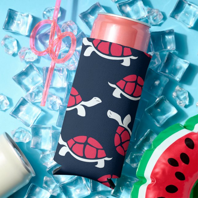 Enfriador De Latas Slim Tortuga temática oscura (Verano in situ)
