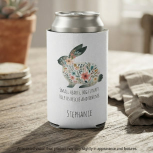 Enfriador De Latas Slim Tributo de conejo de pradera floral pastel amoroso
