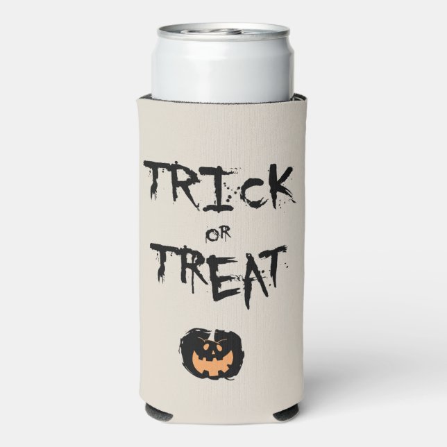 Enfriador De Latas Slim Trick or treat pumpkin (Reverso Agua con Gas)
