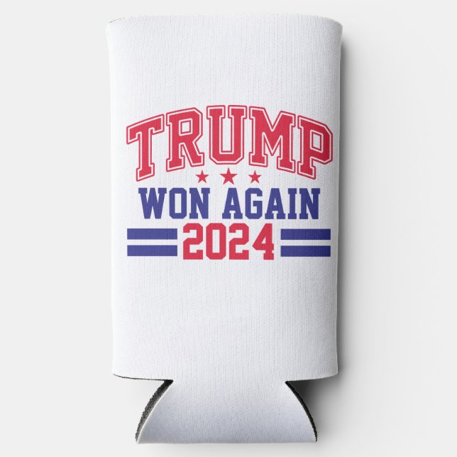 Enfriador De Latas Slim Trump ganó de nuevo 2024 (Anverso)
