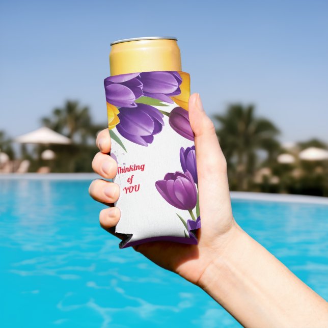 Enfriador De Latas Slim Tulipanes pensando en ti, Día de la Madre (Piscina in situ)