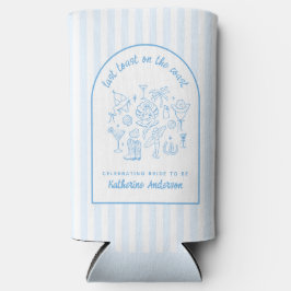 Enfriador De Latas Slim Última tostada en la fiesta de la soltera azul de