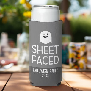 Enfriador De Latas Slim Una hoja frente a un gracioso Fiesta de Halloween