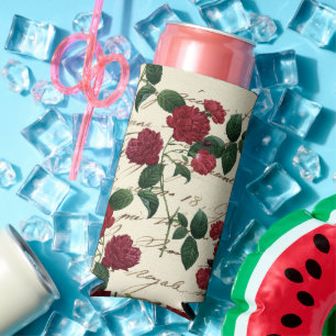 Enfriador De Latas Slim Unas rosas rojas espléndidas y una escritura a man