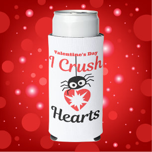 Enfriador De Latas Slim Valentine I Crush Hearts Araña linda