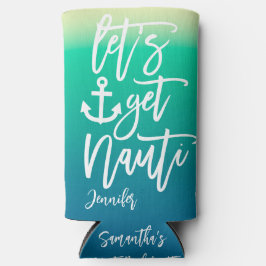 Enfriador De Latas Slim Vamos a Nauti Blue Beach Despedida de Soltera