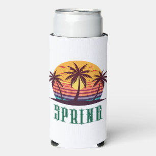 Enfriador De Latas Slim Vector Atardecer Con Palmeras